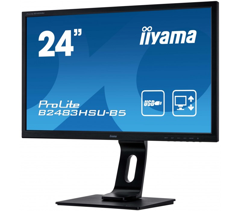 Monitor iiyama ProLite B2483HSU-B5 24" TN 1ms FlickerFree BlueLightReduction VGA/DP/HDMI