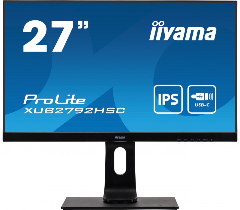 Monitor iiyama ProLite XUB2792HSC-B1 27" IPS FullHD, 4ms, 75Hz, HDMI, DisplayPort, USB-C, FlickerFree, Pivot