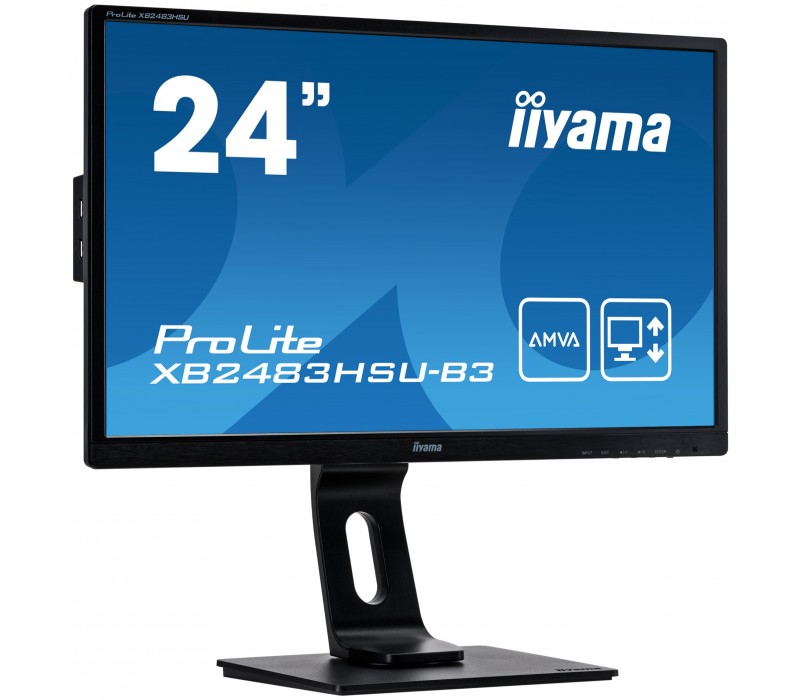 Monitor iiyama ProLite XB2483HSU-B3 24'' 4m AMVA, VGA, DP, HDMI, USB HUB, FLICKER FREE, LED