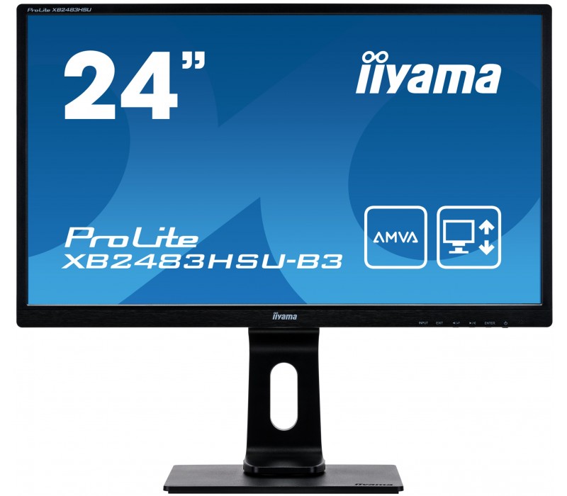 Monitor iiyama ProLite XB2483HSU-B3 24'' 4m AMVA, VGA, DP, HDMI, USB HUB, FLICKER FREE, LED