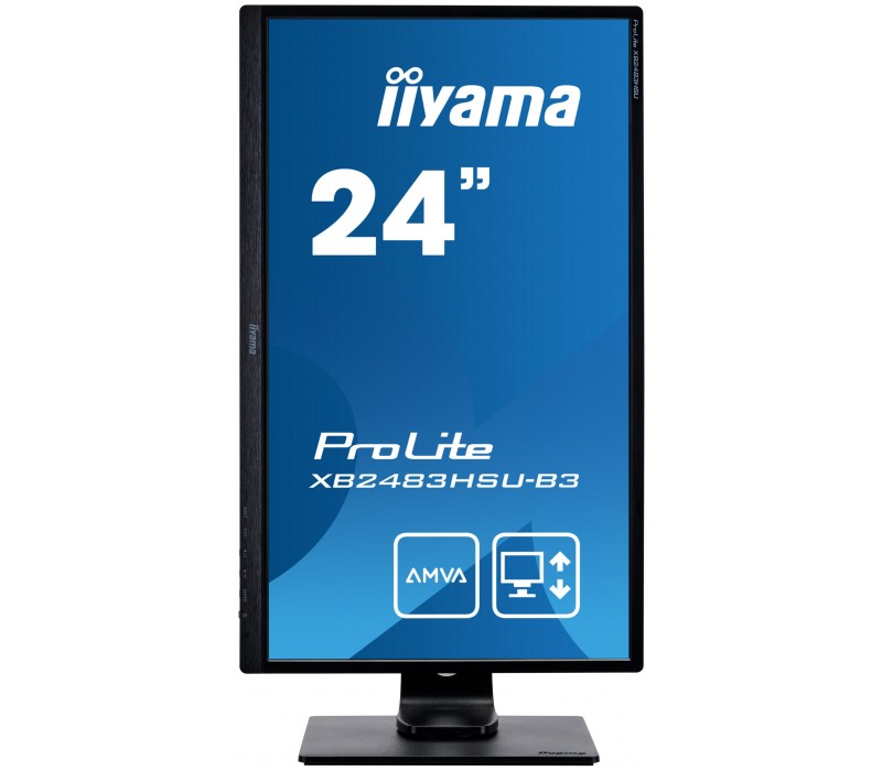 Monitor iiyama ProLite XB2483HSU-B3 24'' 4m AMVA, VGA, DP, HDMI, USB HUB, FLICKER FREE, LED
