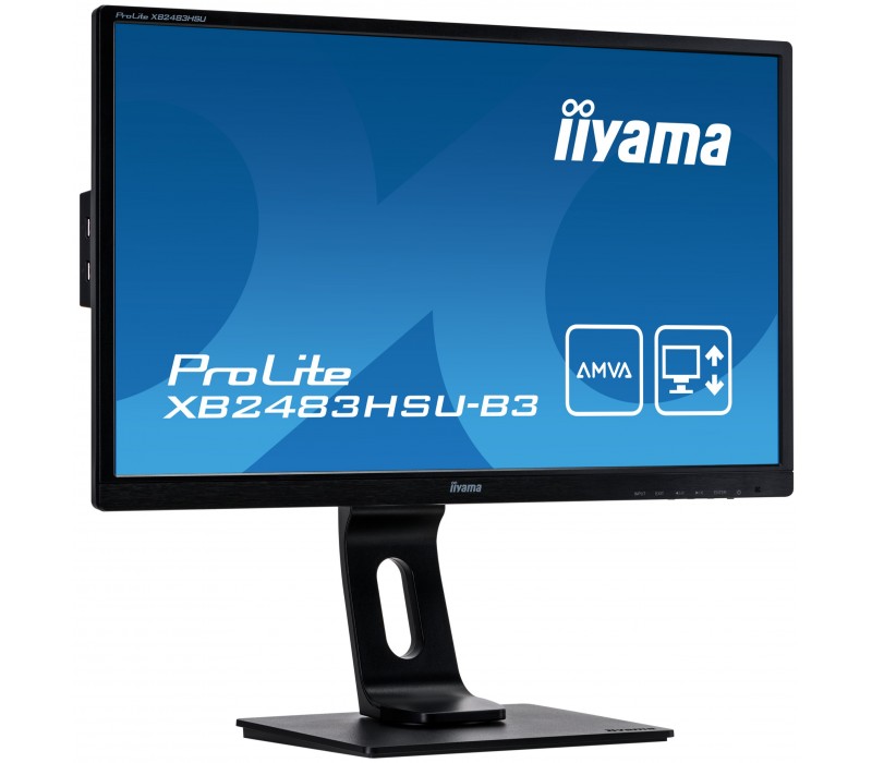 Monitor iiyama ProLite XB2483HSU-B3 24'' 4m AMVA, VGA, DP, HDMI, USB HUB, FLICKER FREE, LED