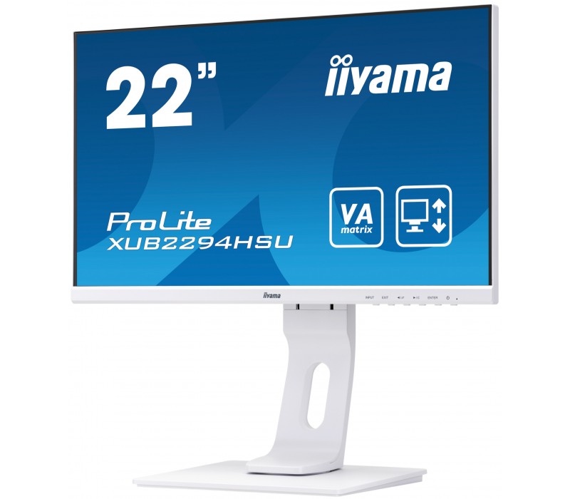 Monitor iiyama ProLite XUB2294HSU-W1 22” Biały, Full HD, VA, 75Hz, BlueLightReducer
