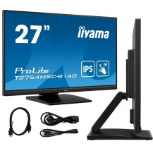 Monitor dotykowy iiyama ProLite T2754MSC-B1AG 27" IPS, FullHD, Antyrefleks, VGA, HDMI,...
