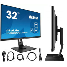 Monitor iiyama ProLite XUB3293UHSN-B1 32", 4K, IPS LED, 4ms, KVM, USB-C/HDMI/DP, LAN,...