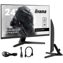 Monitor iiyama G-Master Black Hawk G2450HSU-B1 24", 1ms, 75Hz, HDMI/DP, hub USB, FlickerFree, Redukcja niebieskiego światła