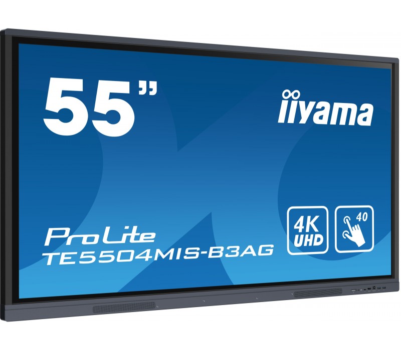 Monitor interaktywny iiyama ProLite TE5504MIS-B3AG, 55" IPS, 4K, VGA, HDMI, USB-C, WiFI, Android 9, iiWare, ScreenSharePro, 24/7