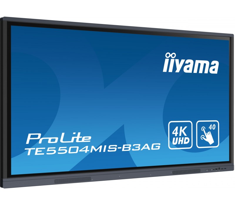 Monitor interaktywny iiyama ProLite TE5504MIS-B3AG, 55" IPS, 4K, VGA, HDMI, USB-C, WiFI, Android 9, iiWare, ScreenSharePro, 24/7
