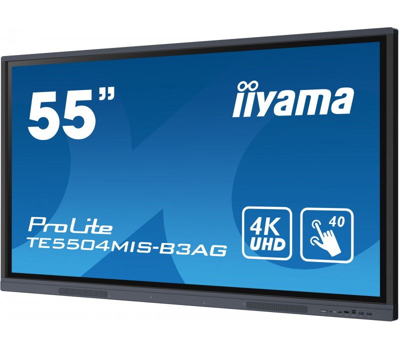 Monitor interaktywny iiyama ProLite TE5504MIS-B3AG, 55" IPS, 4K, VGA, HDMI, USB-C, WiFI, Android 9, iiWare, ScreenSharePro, 24/7