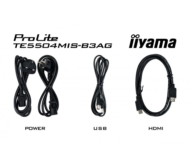 Monitor interaktywny iiyama ProLite TE5504MIS-B3AG, 55" IPS, 4K, VGA, HDMI, USB-C, WiFI, Android 9, iiWare, ScreenSharePro, 24/7