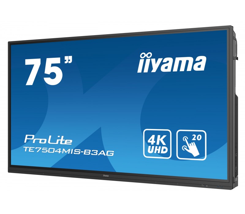 Monitor interaktywny iiyama ProLite TE7504MIS-B3AG 75", IPS, 4K, 24/7, Wifi, Android, USB-C, HDMI, VGA, Antyreflex