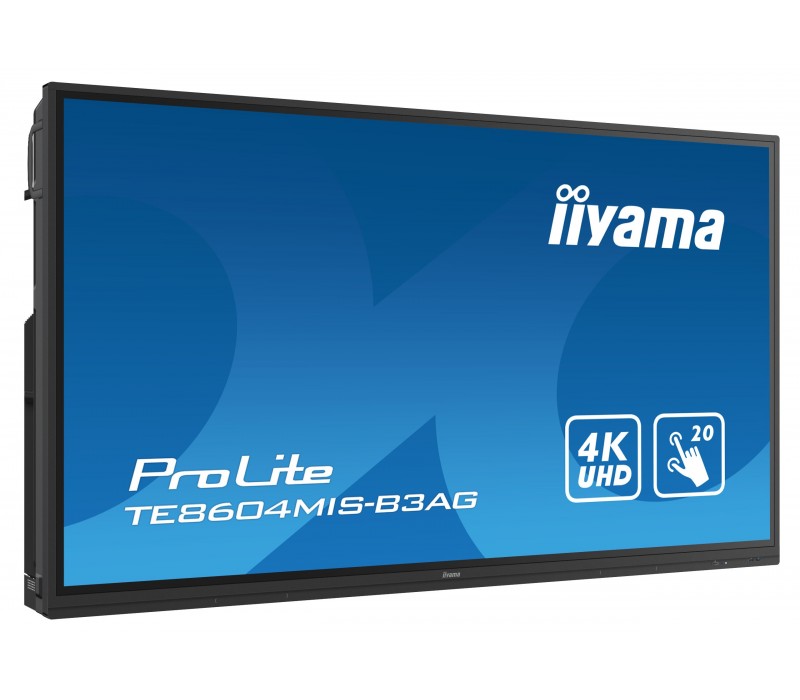 Monitor interaktywny iiyama ProLite TE8604MIS-B3AG 86", IPS, 4K, 24/7, Wifi, Android, USB-C, HDMI, VGA, Antyreflex