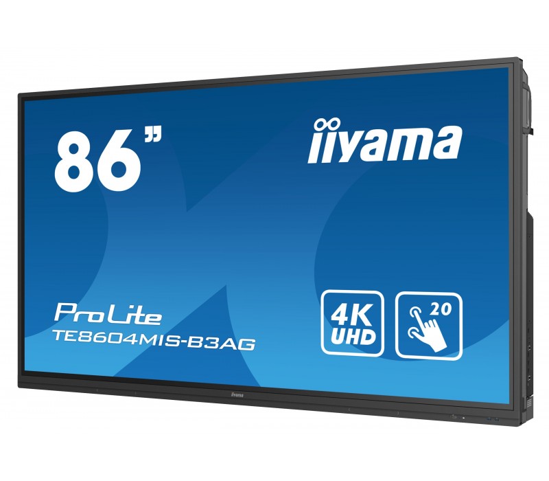 Monitor interaktywny iiyama ProLite TE8604MIS-B3AG 86", IPS, 4K, 24/7, Wifi, Android, USB-C, HDMI, VGA, Antyreflex