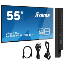 Profesjonalny monitor wielkoformatowy iiyama ProLite LH5551UHSB-B1 55" IPS, 4K, wysoka jasność, 24/7, slot PC, HDMI, DisplayP