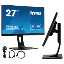 Monitor iiyama ProLite XUB2792HSN-B1 27" IPS, 4ms, USB-C, HDMI, DisplayPort, Pivot, Hub USB, RJ45, FlickerFree