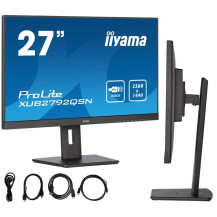 Monitor iiyama ProLite XUB2792QSN-B5 WQHD IPS LED 4ms 75Hz /USB-C HDMI DP/ Wbudowana Stacja dokujÄ…ca USB-C PD/LAN