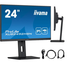 Monitor iiyama ProLite XUB2492HSN-B5 24" IPS LED 4ms 75Hz /USB-C HDMI DP/ Wbudowana Stacja dokująca USB-C PD/LAN
