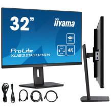 Monitor iiyama ProLite XUB3293UHSN-B5 32" IPS LED 4K /HDMI, DP, USB-C/ KVM, Stacja dokująca USB-C, LAN