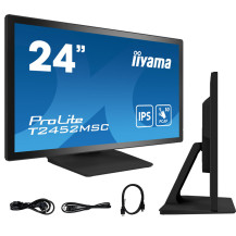 Monitor dotykowy iiyama ProLite T2452MSC-B1 24" IPS LED 10 punktów dotyku /HDMI, DisplayPort/ Głośniki
