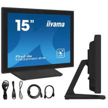 Monitor dotykowy POS iiyama T1532MSC-B1S 15" 4:3 /VGA HDMI DP/ IP43, Głośniki