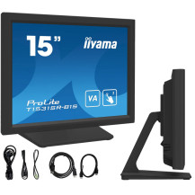 Monitor dotykowy iiyama T1531SR-B1S 15" VA LED 4:3 /VGA HDMI DP/ IP54, Głośniki