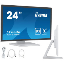 Monitor dotykowy iiyama ProLite T2452MSC-W1 24" IPS LED 10 punktów dotyku /HDMI, DisplayPort/ Głośniki, Biały