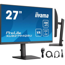 Monitor iiyama ProLite XUB2794QSU-B6 27" VA LED WQHD 100Hz 1ms /HDMI DisplayPort Hub USB/ FlickerFree FreeSync