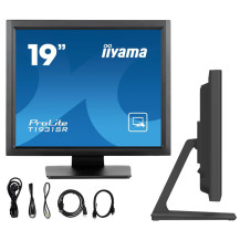 Monitor dotykowy iiyama ProLite T1931SR-B1S 19"IPS LED /VGA, HDMI, DisplayPort/ Głośniki, IP54, oporowy