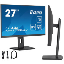 Monitor iiyama ProLite XUB2793HSU-B6 27" IPS LED 1ms 100Hz /HDMI, DisplayPort, hub USB/ Regulacja wysokości, FlickerFree