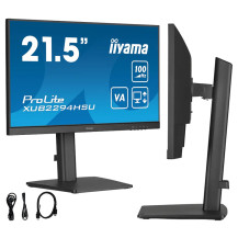 Monitor iiyama ProLite XUB2294HSU-B6 22" VA LED 100Hz 1ms /HDMI, DisplayPort/ hub USB, głośniki, HAS