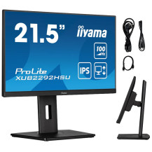 Monitor iiyama ProLite XUB2292HSU-B6 24" IPS LED 100Hz 0,4ms /HDMI DisplayPort/ hub USB FlickerFree HAS