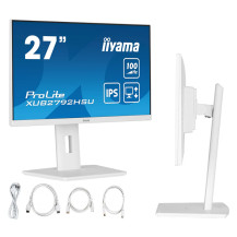 Biały Monitor iiyama ProLite XUB2792HSU-W6 27" IPS LED 100Hz 0,4ms /HDMI, DisplayPort, hub USB/ FlickerFree