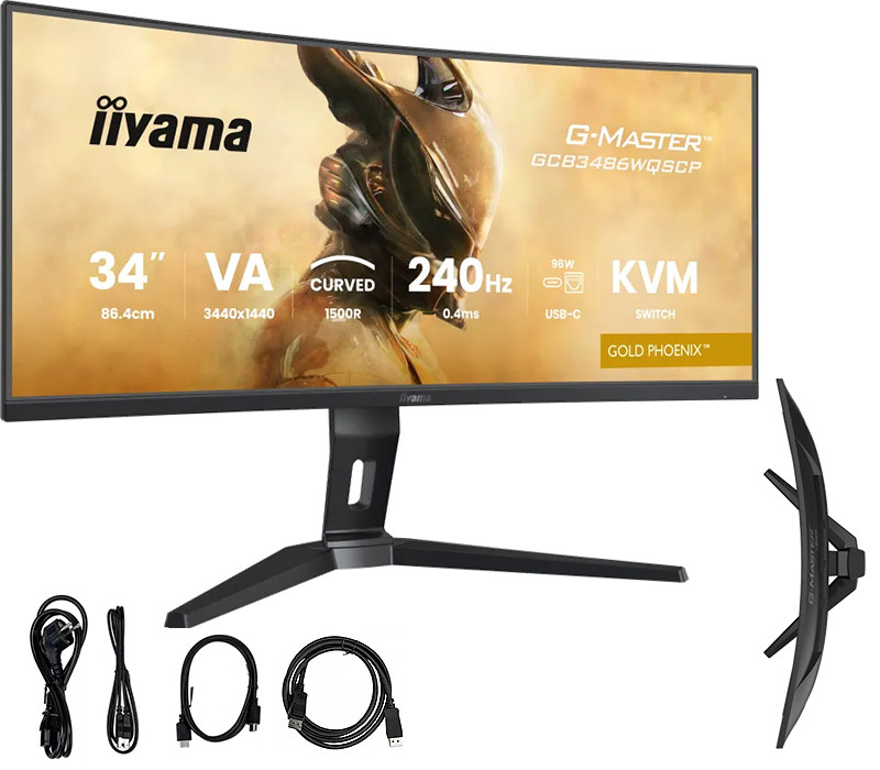 OUTLET Monitor iiyama G-Master GCB3486WQSCP-B1 34" UWQHD VA LED, 240Hz, 0.4ms, HDR, USB-C dock, 2xHDMI,1xDP, FreeSync Premium