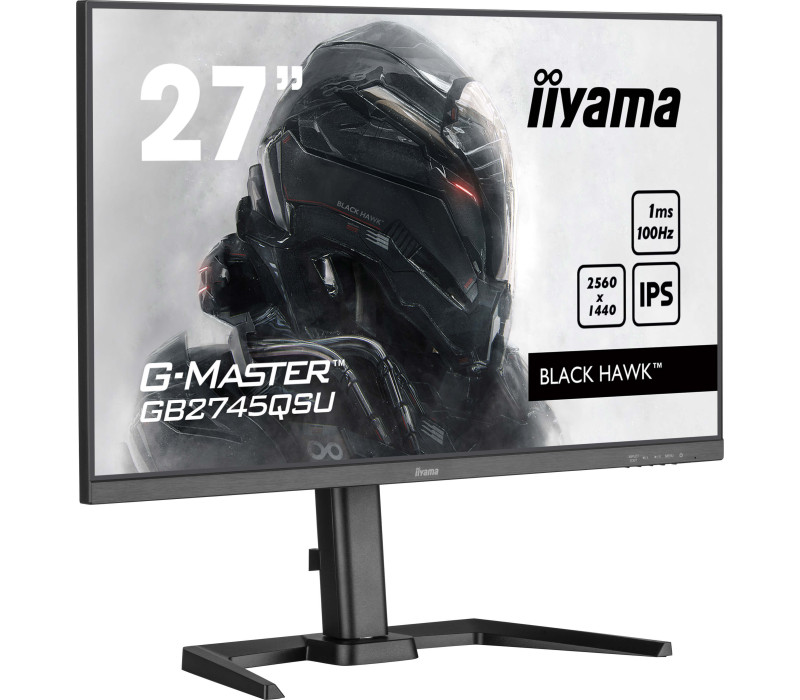 OUTLET Monitor iiyama G-Master GB2745QSU-B2 Black Hawk 27" WQHD IPS LED 100Hz 1ms /HDMI DisplayPort/ hub USB FlickerFree HAS