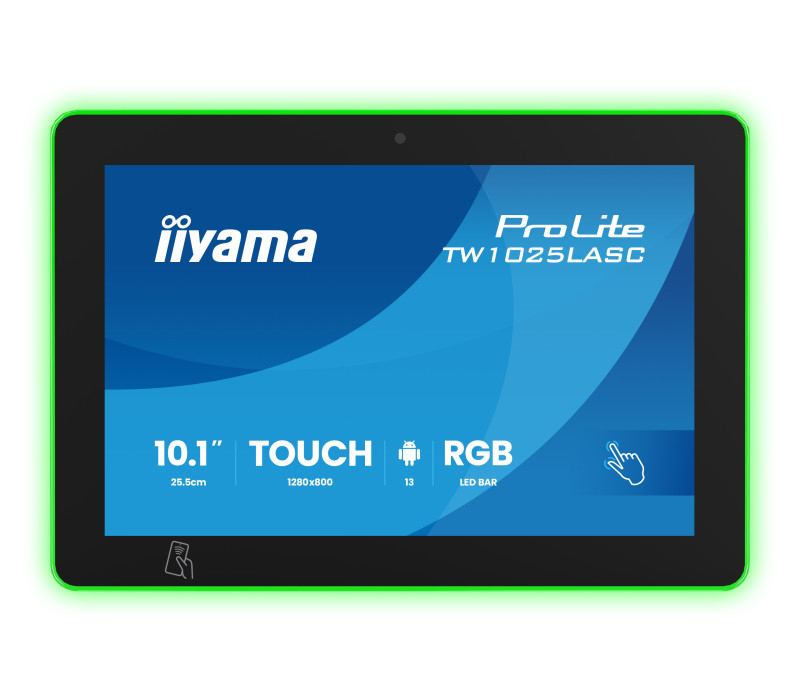 Monitor dotykowy iiyama TW1025LASC-B3PNR 10" Android 16, POE, NFC/RFID, LED RGB, iiSignage², Kamera, Mikrofon, Głośniki