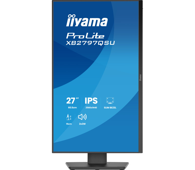 Monitor iiyama ProLite XB2797QSU-B1 27" IPS WQHD LED 1ms /2xHDMI, DP/ FlickerFree, HubUSB/USB-C, HAS