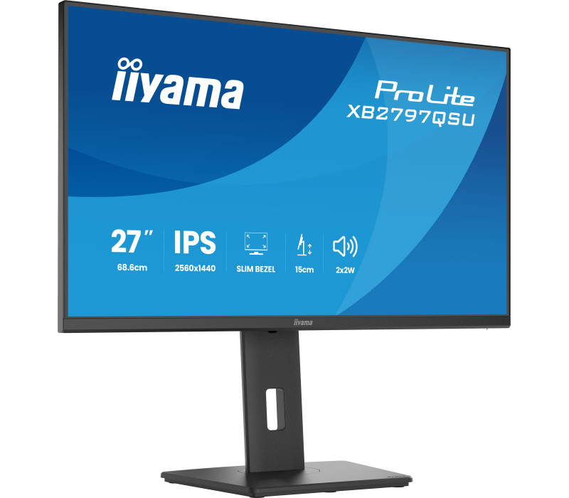 Monitor iiyama ProLite XB2797QSU-B1 27" IPS WQHD LED 1ms /2xHDMI, DP/ FlickerFree, HubUSB/USB-C, HAS