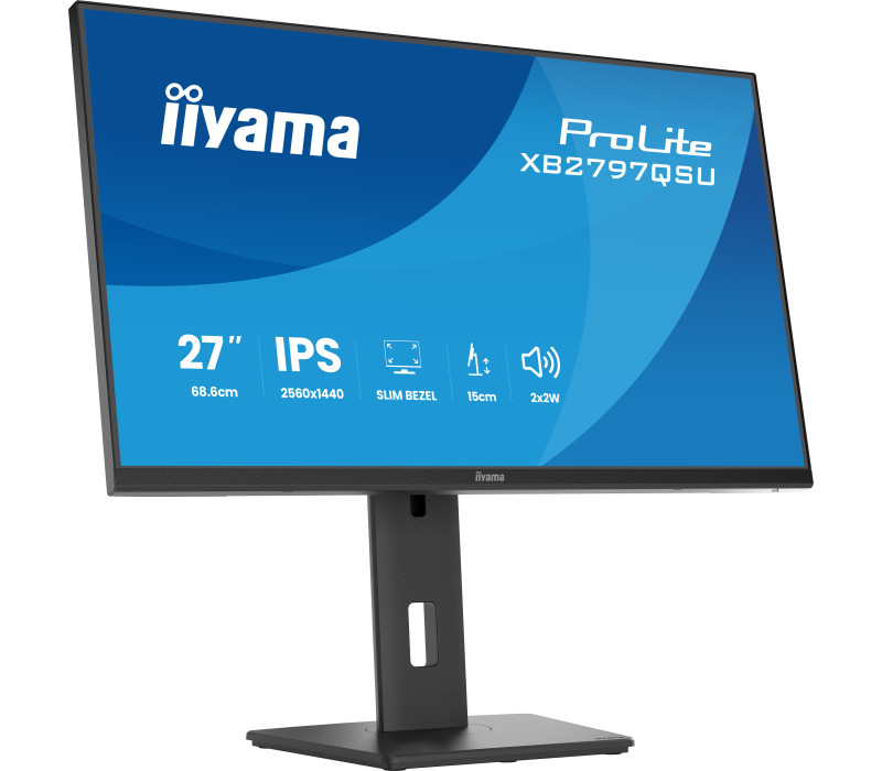 Monitor iiyama ProLite XB2797QSU-B1 27" IPS WQHD LED 1ms /2xHDMI, DP/ FlickerFree, HubUSB/USB-C, HAS