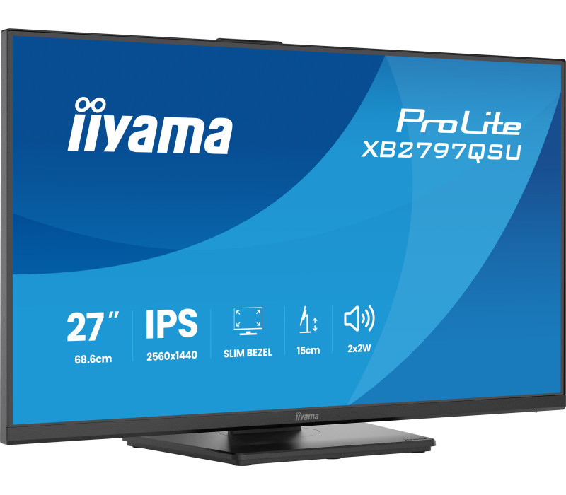 Monitor iiyama ProLite XB2797QSU-B1 27" IPS WQHD LED 1ms /2xHDMI, DP/ FlickerFree, HubUSB/USB-C, HAS