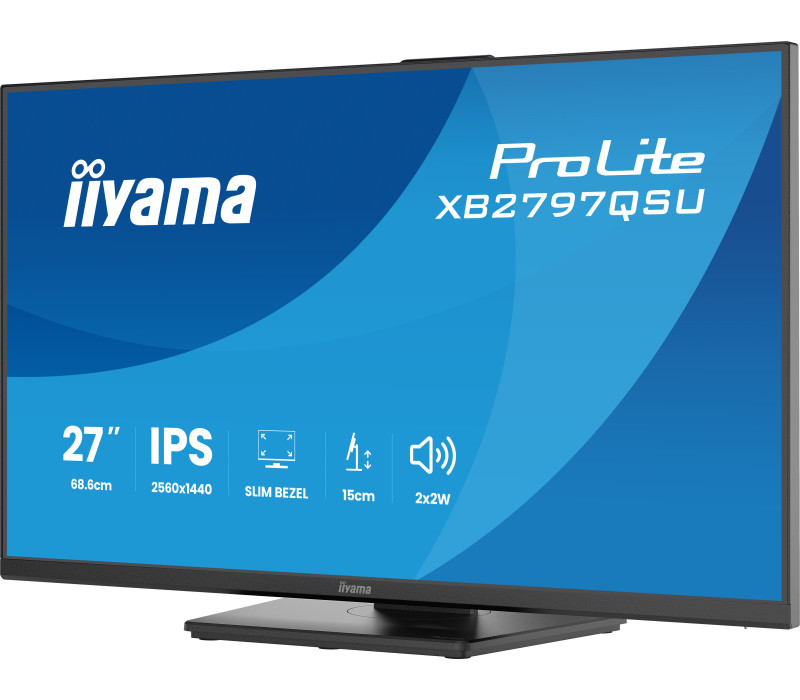 Monitor iiyama ProLite XB2797QSU-B1 27" IPS WQHD LED 1ms /2xHDMI, DP/ FlickerFree, HubUSB/USB-C, HAS