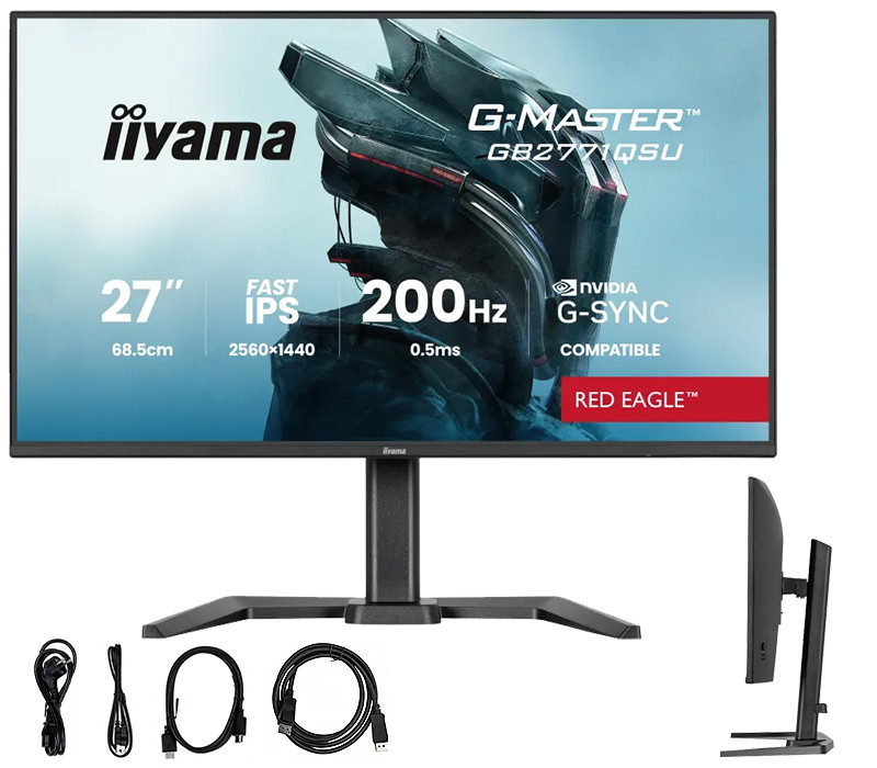OUTLET iiyama G-Master GB2771QSU-B1 Red Eagle 27" QHD IPS LED 200Hz 0,5ms /2xHDMI, DisplayPort/ Adaptive G‑SYNC, Black Tuner,