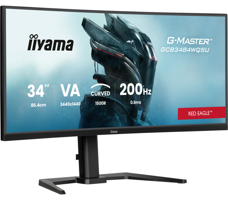 Monitor iiyama G-Master GCB3484WQSU-B2 34" zakrzywione UWQHD VA LED, 200Hz, 0.4ms, HDR, FreeSync Premium, 2xHDMI, 1xDP