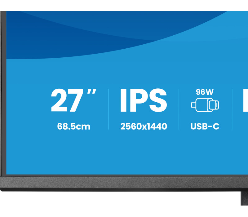 Monitor iiyama XB2797QSNPH-B1 27" IPS WQHD LED 1ms Kamera Windows Hello+Mikrofon /USB-C HDMI DP/ KVM LAN Stacja dokująca
