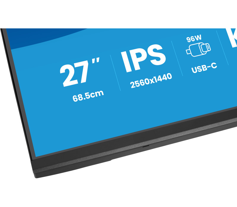 Monitor iiyama XB2797QSNPH-B1 27" IPS WQHD LED 1ms Kamera Windows Hello+Mikrofon /USB-C HDMI DP/ KVM LAN Stacja dokująca