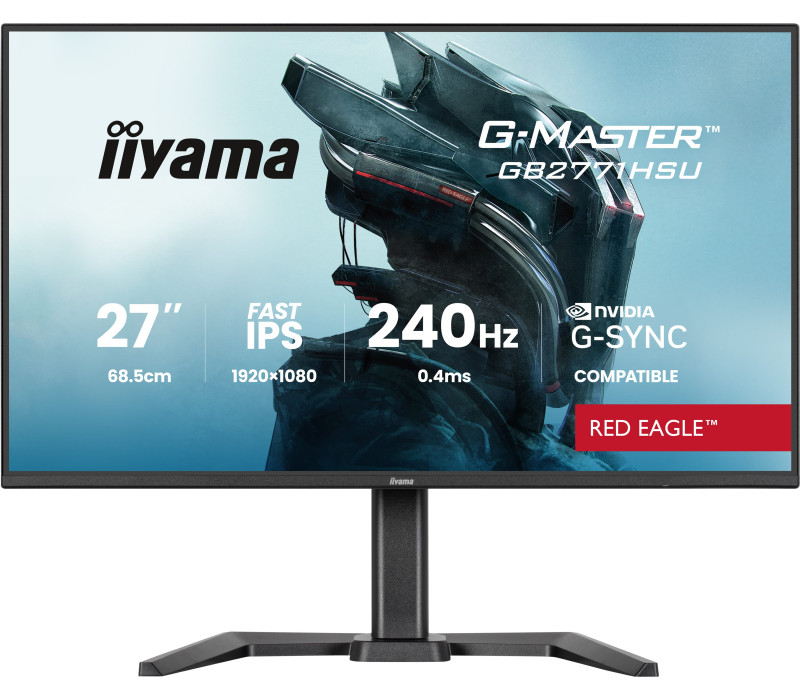 OUTLET iiyama G-Master GB2771HSU-B1 Red Eagle 27" IPS LED 240Hz 0,4ms /2xHDMI, DisplayPort/ Adaptive G‑SYNC, Black Tuner, HAS
