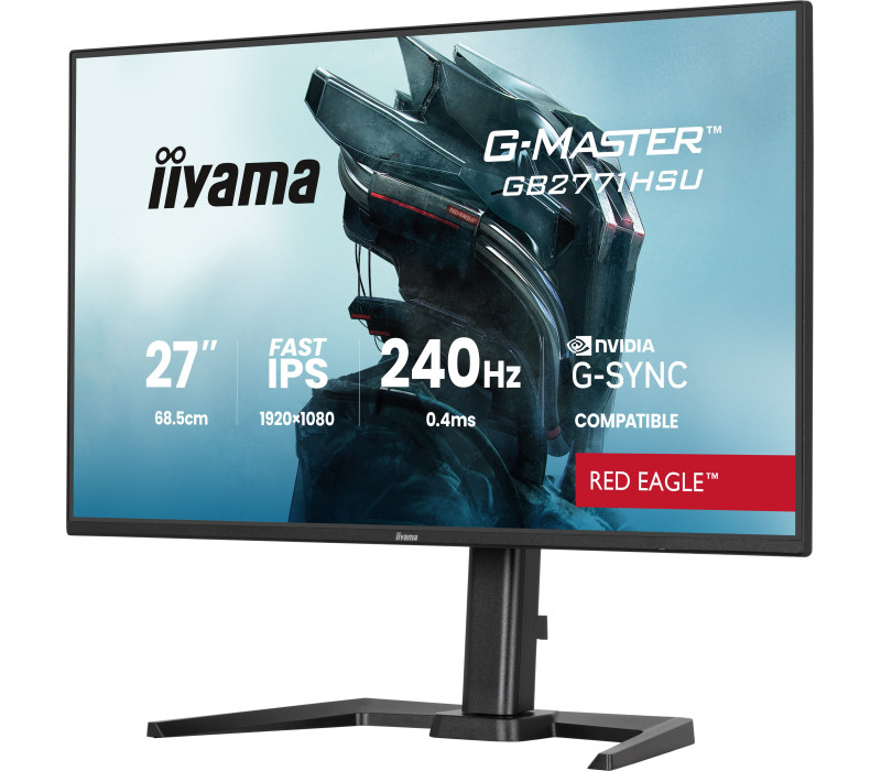 OUTLET iiyama G-Master GB2771HSU-B1 Red Eagle 27" IPS LED 240Hz 0,4ms /2xHDMI, DisplayPort/ Adaptive G‑SYNC, Black Tuner, HAS