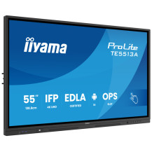 Monitor interaktywny iiyama 55" TE5513A-B3AG 4K IPS LED, Android 14+EDLA, iiShare, DMS, WiFi 6E, USB-C, NFC, PureTouch-IR+