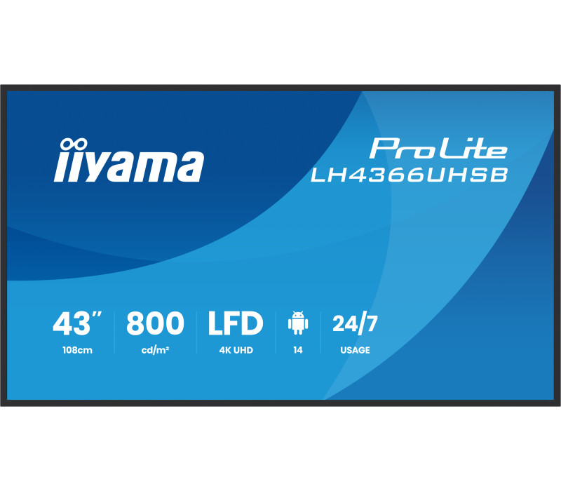 Monitor prezentacyjny 43" iiyama DS LH4364UHS-B1AG, 4K VA LED, USB-C, iiSignage² (CMS), iiControl (DMS), iiShare , 24/7