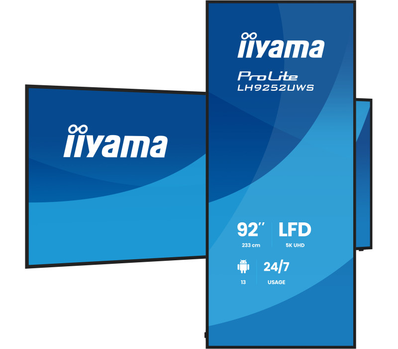 Ultraszeroki monitor DS iiyama ProLite LH9252UWS-B1AG 92" IPS LED 5K UW 21:9 /HDMI, DP, USB-C/ Android, 24/7