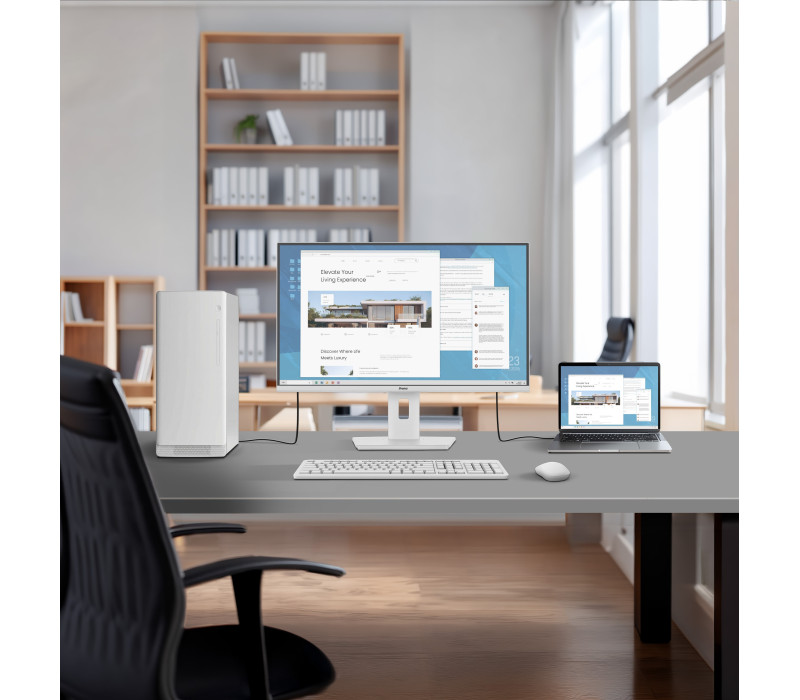 Biały Monitor iiyama ProLite XB2797QSNP-W1 27" IPS WQHD LED 1ms 75Hz /USB-C HDMI DP/ KVM LAN Stacja dokująca FlickerFree